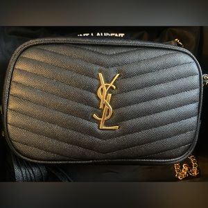 Ysl bag in quilted powder-grain calfskin leather
4.3"H x 7.4"W x 1.9"D